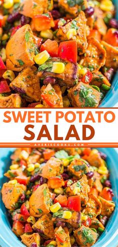 Roasted sweet potatoes are the star in this fall food! Tossed in a honey Dijon dressing, this sweet potato salad recipe is bursting with flavor and texture. Serve it as a Thanksgiving side dish! Roasted Sweet Potato Salad, Resep Vegan, Sweet Potato Salad Recipe, Sweet Potato Salad, Averie Cooks, Roasted Sweet Potato, Potato Salad Recipe, Salad With Sweet Potato, Sweet Potato Recipes