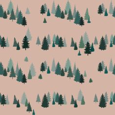 a lot of trees that are on a pink background