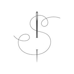 a drawing of the letter s on a white background