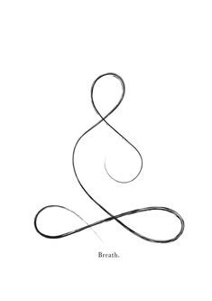 a black and white drawing of a letter s with the word breath written in cursive writing