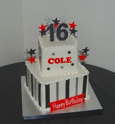 Sweet 16 Cakes For Boys, Birthday Cake For Teens, Teen Cakes, New Birthday Cake, Birthday Cakes For Teens