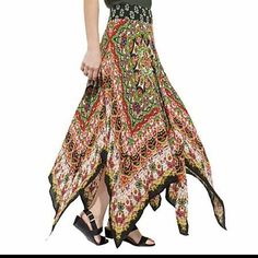 Brand New With Tags Bila Boho Skirt. Size Xl Description: Printed Handkerchief Hemmed Skirt. Elasticized And Ruched Waistband. Care & Content: 100% Rayon Hand Wash Brand: Bila Made In: India New To Poshmark? Use Referral Code Kimberlyn222 To Receive $10. Spring Bohemian Maxi Skirt With Handkerchief Hem, Bohemian Maxi Skirt With Handkerchief Hem For Spring, Bohemian Flowy Maxi Skirt With Handkerchief Hem, Casual Flowy Maxi Skirt With Handkerchief Hem, Bohemian Beach Skirt With Handkerchief Hem, Bohemian Handkerchief Hem Bottoms For Beach, Bohemian Handkerchief Hem Skirt For Beach, Bohemian Handkerchief Hem Skirt, Black Handkerchief Hem Skirt For Summer