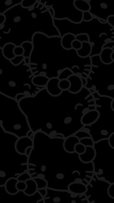 a black and white photo of hello kitty wallpaper