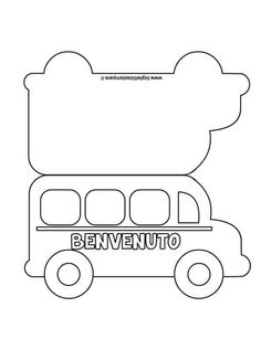 a school bus with the word benvenuto on it