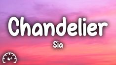 the words chandler sit in front of an image of a pink and purple sky with clouds