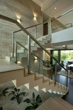 a staircase leading up to an open floor plan with the word pinterest on it