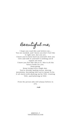 a poem written in black ink on white paper with the words beautiful mes above it