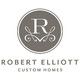 the logo for robert elliot's custom homes, which is located in an area that has