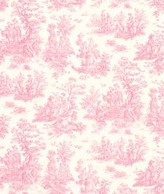 a pink and white wallpaper with toilers on it