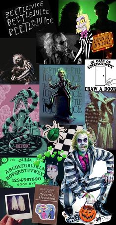 a collage of halloween related items and pictures