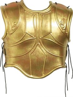 a gold leather corset on a white background