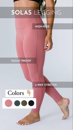 Light and tight! Your workout never felt so good until the Solas Leggings. Featuring a high-rise design with a 7/8 length and light weight, completely squat proof material. Your workout wardrobe just got upgraded! Colors include - Black, Forest, Bonzai and Dusty Rose #leggings #athleisure #fashion #active #workout #style Weighted Squats, Active Workout, Rose Leggings, Workout Style, Workout Wardrobe, Athleisure Fashion, Yoga Bra