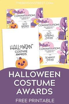 halloween costume awards with free printables