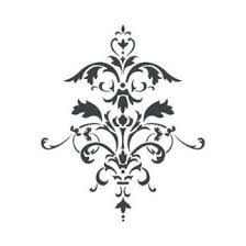 an ornate black and white pattern on a white background