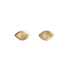 Hand-carved and cast organic shapes, reminiscent of rippling water, measure 12x7mm and are each set with three 1.3mm diamonds. These 14k yellow gold studs are perfect for everyday wear, and classy enough for an elegant evening out.  Stones: six 1.3mm diamonds Metal: 14k yellow goldSize: 12x7mm These earrings are made t Diamond Stud Earrings Bali, Luxury Carved Yellow Gold Earrings, Luxury Textured Yellow Gold Earrings, Gold Studs, Organic Shapes, Creative Expressions, Hand Carved, Everyday Wear, It Cast