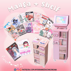 an image of a pink vending machine with many items