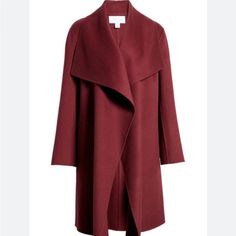 Nwt Nordstrom Signature Cashmere Wool Cascade Waterfall Drape Coat Xs Color Is Burgundy Tanin Perfect For The Holiday! Cascade Collar, Draped Coat, Cascade Waterfall, Cashmere Coat, Cashmere Wool, Anniversary Sale, Double Face, Dream Clothes, Dress Patterns