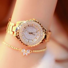 H331d01bd2188470e9a45e21dab8b6b48i.jpg Gold Alloy Watch For Gift, Rose Gold Alloy Watch As Gift, Rose Gold Alloy Watch Perfect For Gift, Elegant Formal Alloy Watches, Rose Gold Watch For Parties, Gold Party Watch, Clock Dress, Diamond Watches Women, Rose Gold Watches Women