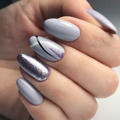 Nails design 2018 fotók | VK Nails Now, Nail Design Inspiration, Creative Nail Designs, Gray Nails, New Nail Art, Trendy Nail Art, Fabulous Nails, Creative Nails, Nail Designs Summer