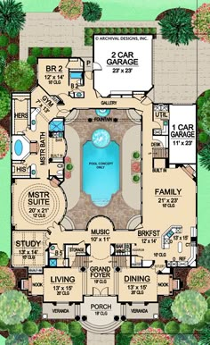 this is an aerial view of the house plan