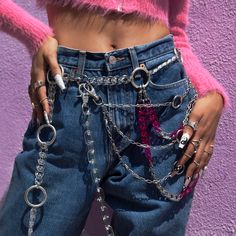 *Handmade in Los Angeles *18K Gold or Sterling Silver Plated Finish w/ Acrylic Chain Y2k Thrift, Nike Air Women, Hope Bracelet, Clear Bra, Body Chains, Chain Belts, Awareness Ribbons, Sneakers Men Fashion, Finish Line