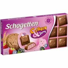 schogeten cookies and pem chocolates with strawberries on the side