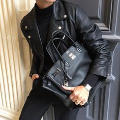 Men Heels, Mens Leather Jackets, Birkin 40, Revival Clothing, Leather Jacket Men Style, Outdoor Jackets, Man Black