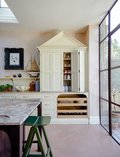 the kitchen is clean and ready to be used as a dining room or office space