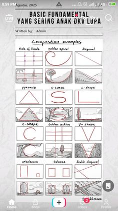 an iphone screen showing how to use the basic lines for drawing and creating different shapes