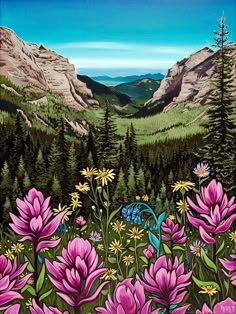 Canyon-PaintbrushWEB.jpg Amazing Landscaping Ideas, Wildflower Drawing, Indian Paintbrush, Big Wall Art, Afrocentric Art, Spring Painting, Mountain Paintings