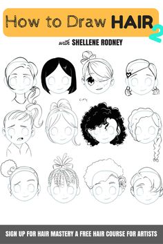 how to draw hair for children and adults