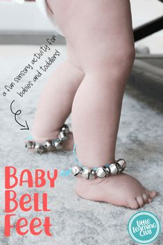 a baby's feet with beads on them and the words, baby bell feet