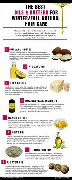 The best oils and butters for natural hair during fall and winter Winter Natural Hairstyles, Winter Hair Care, Oils For Hair, Natural Hair Regimen, Natural Hair Care Tips, Winter Skin