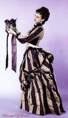 Steampunk Ideas, House Of Worth, Vintage Stripes, 1880s Fashion, Tudor Era, Period Pieces, Period Clothing, Period Movies