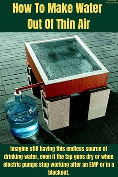 Survival Projects, Survival Prepping Diy, Water Survival, Water From Air, Off Grid Survival, How To Make Water, Survival Project