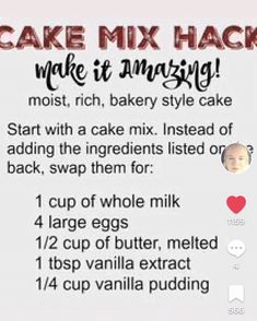 cake mix hack with instructions for making cupcakes and muffins in the microwave