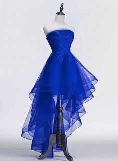 Royal Blue Tulle with Lace Applique High Low Party Dress, Blue Homecom – BeautyDressy Royal Blue Short Prom Dress, Royal Blue Dress Short, Royal Blue Homecoming Dresses, Royal Blue Cocktail Dress, Party Dress Blue, High Low Party Dresses, Blue Homecoming Dress, Tulle Cocktail Dress, Royal Blue Prom Dresses