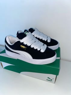 Puma Suede Outfit, Black And White Contrast, Kicks Shoes