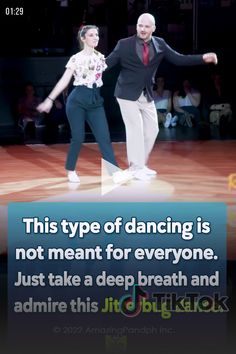 two people dancing on a dance floor with the caption'this type of dancing is not meant for everyone just take a deep breath and admire this