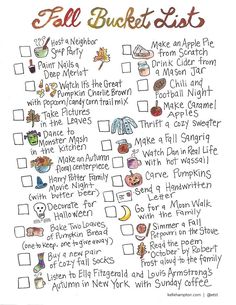 the fall bucket list is shown in this hand drawn drawing, which shows what it's supposed to be