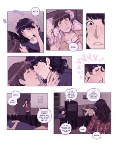 a comic strip with an image of two people kissing