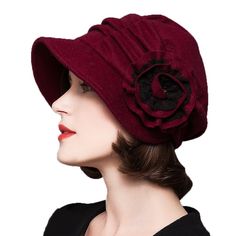 PRICES MAY VARY. Fits for whose head circumference between 56-58cm/22-23inch Hand Wash for Best Results- - -52.9% Wool / 39.5% Polyester/7.6%other Light weight, Perfect for Everyday wear or Halloween Costume Style: Warm of your ears neck and face, with this beautiful cap One Size fits most Adults Versatile hat which you can wear for any occasion , Machine wash according to instructions on care label. Types Of Hats For Women, Topi Vintage, 1920s Hats, 1930s Hats, 1920s Hat, Edwardian Hat, Vintage Style Hat, Retro Hats, Wool Beret