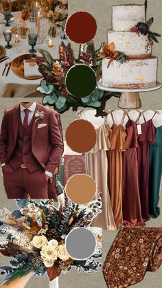 a collage of different wedding colors and themes