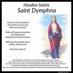 an image of saint dymphana with the text in english and spanish on it