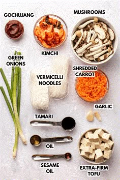 Gochujang Noodle Soup (Make-Ahead Instant Option!) - From My Bowl Gochujang Soup, Meal Prep Vegan, Rice And Noodles, Rice Noodle Soups, Noodle Soups, Asian Noodle Recipes, Vegan Ramen, Spicy Korean