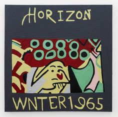 a painting with words written on it that read horizon winter 1965