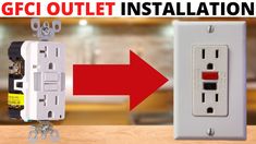 an electrical outlet is shown with the red arrow pointing to it