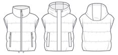 the front and back views of a hooded vest