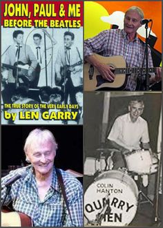 collage of photos with an older man playing the guitar and singing into a microphone