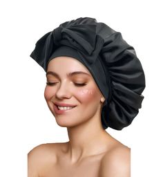 PRICES MAY VARY. High quality material: This is a satin silk hair bonnet for women hair. The satin fabric is as smooth as silk, soft and skin friendly. The reinforced satin fabric is more lightweight, and it is not easy to fade. Don't worry about the color sticking to your pillow. The binding part is also made of skin-friendly soft polyester fabric, which is very elastic and does not feel tight on the head. Improved design: Anyone who has ever worn a hair cap must have such distress that it is e Curly Braid, Silk Sleep Cap, Silk Hair Bonnets, Sleep Hairstyles, Men Shower, Curly Braids, Silk Bonnet, Satin Bonnet, Band Hair